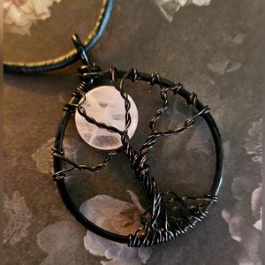 Handmade wire tree and moon necklace! 🌌🌕
